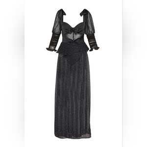 FOR LOVE AND LEMONS LUCKY DICE BLACK MAXI DRESS SIZE S
